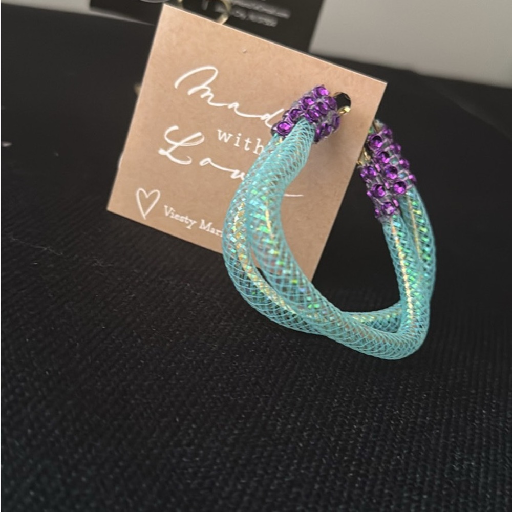 Earrings - Turquoise and Purple